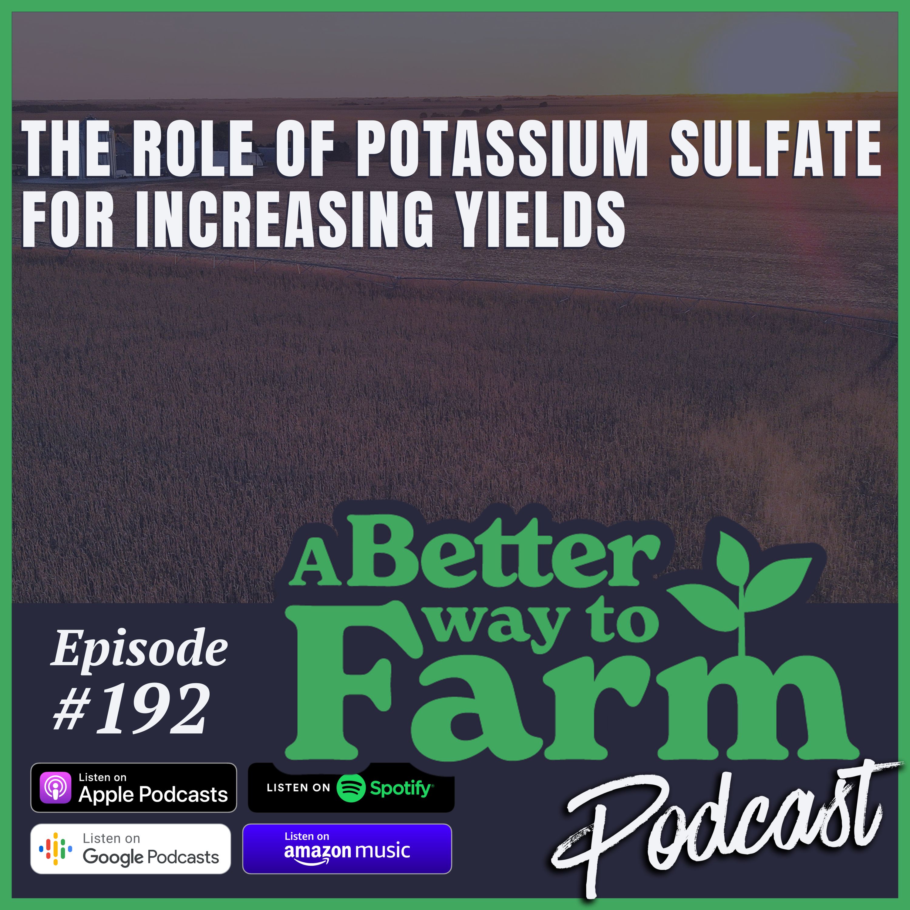 192: The Role of Potassium Sulfate for Increasing Yields
