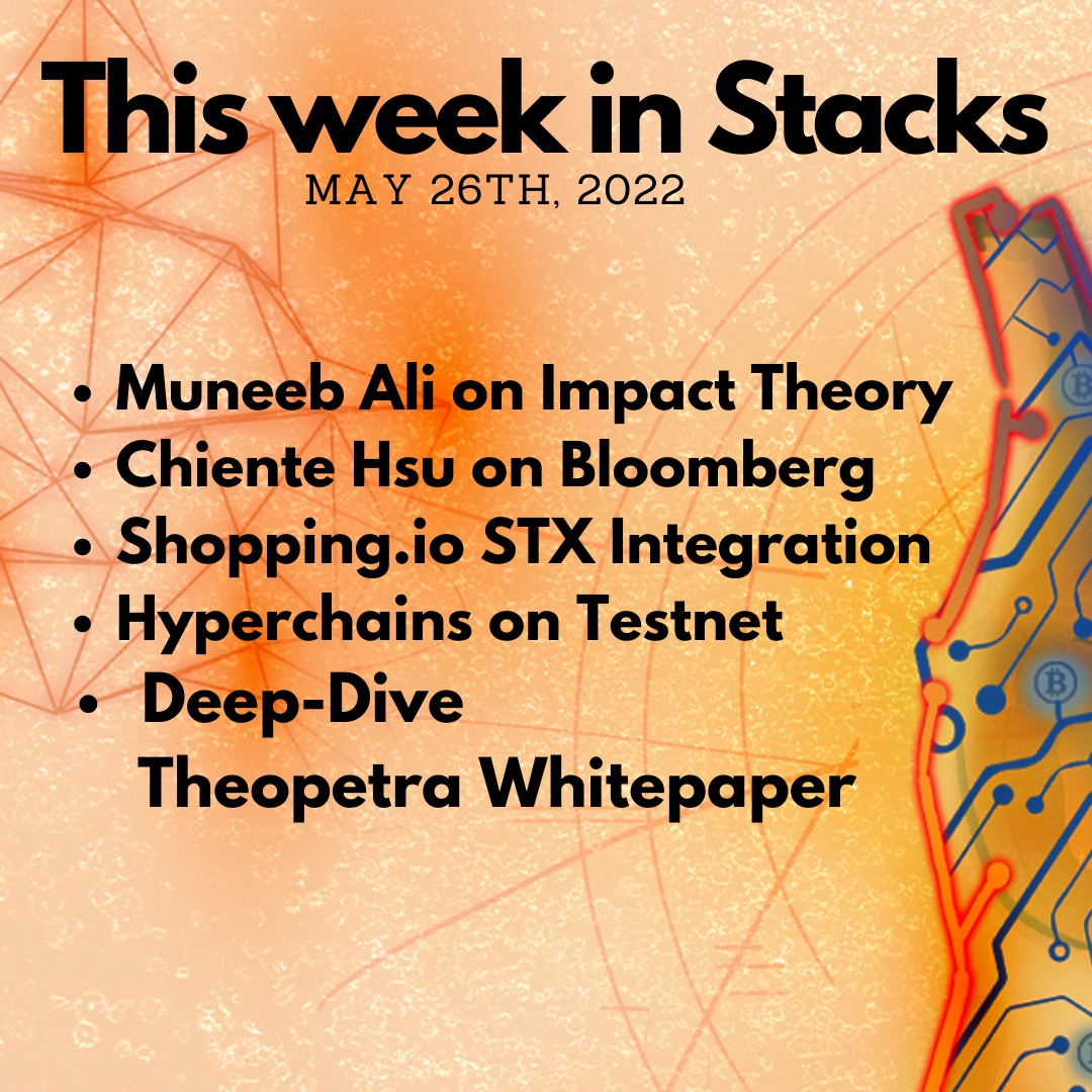 E62: Weekly Update - Hyperchains, Theopetra Whitepaper, Shopping.io. Muneeb on Impact Theory Image